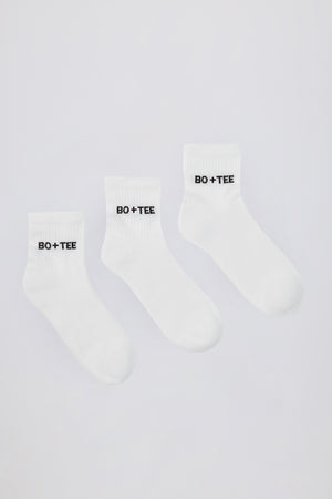 Oh Polly Bo+Tee chaussettes blanches coton lot de 3