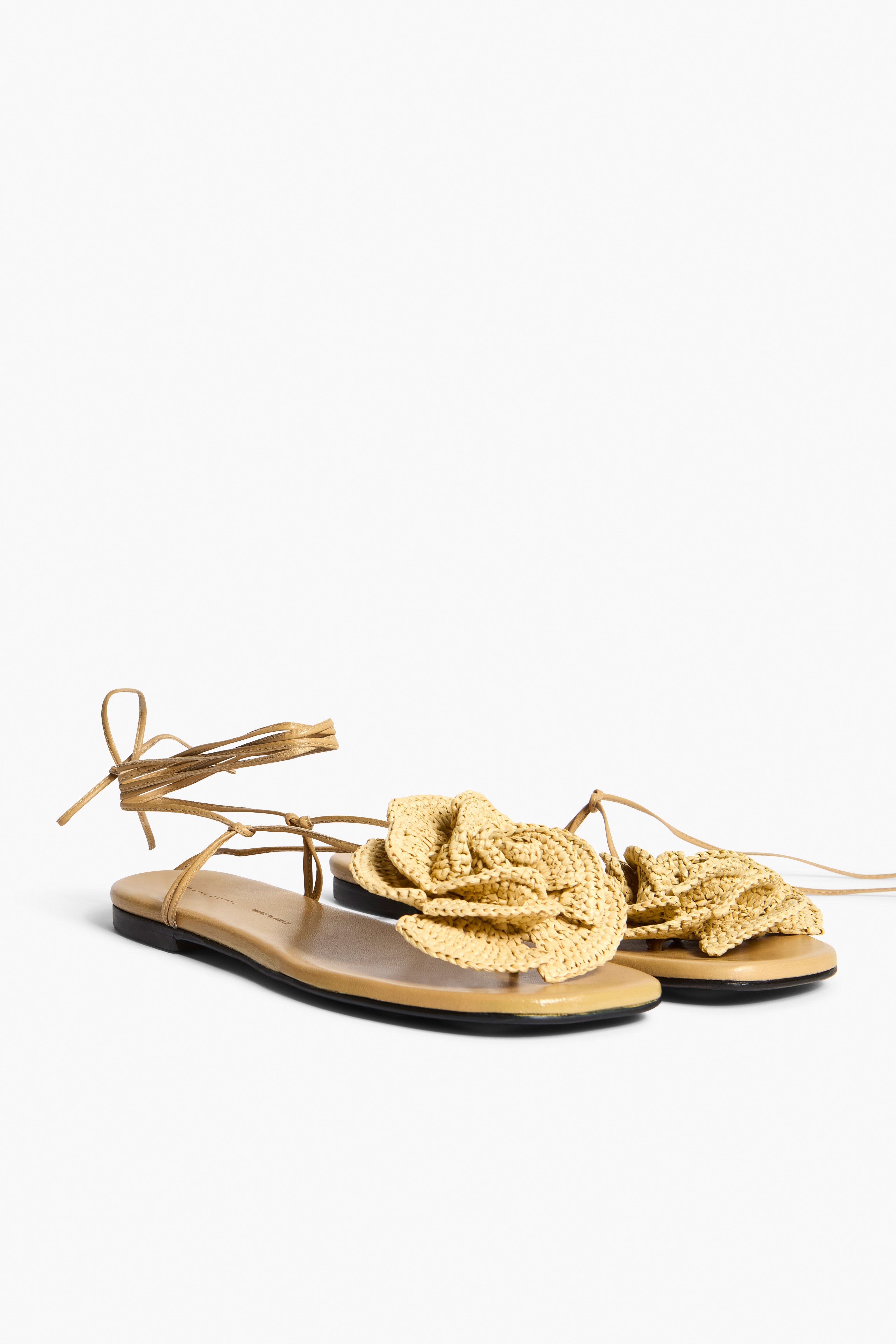 Liviana Conti Tamara sandale plate cuir naturel fleur