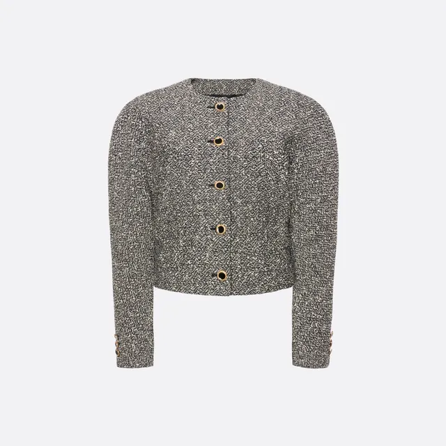 Alessandra Rich Veste tweed sequins blanc noir 36