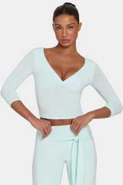 Oh Polly ButterCloud Top manches 3/4 peppermint stretch