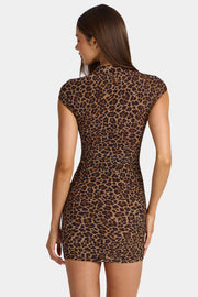 Oh Polly Beau Robe Mini Léopard Découpée Mesh