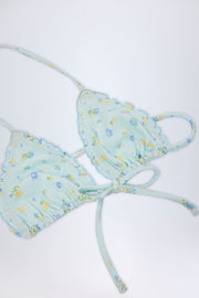 Oh Polly Swim Noia haut bikini triangle bleu fleuri micro