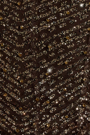Oh Polly Embellished Amalina mini robe marron perles