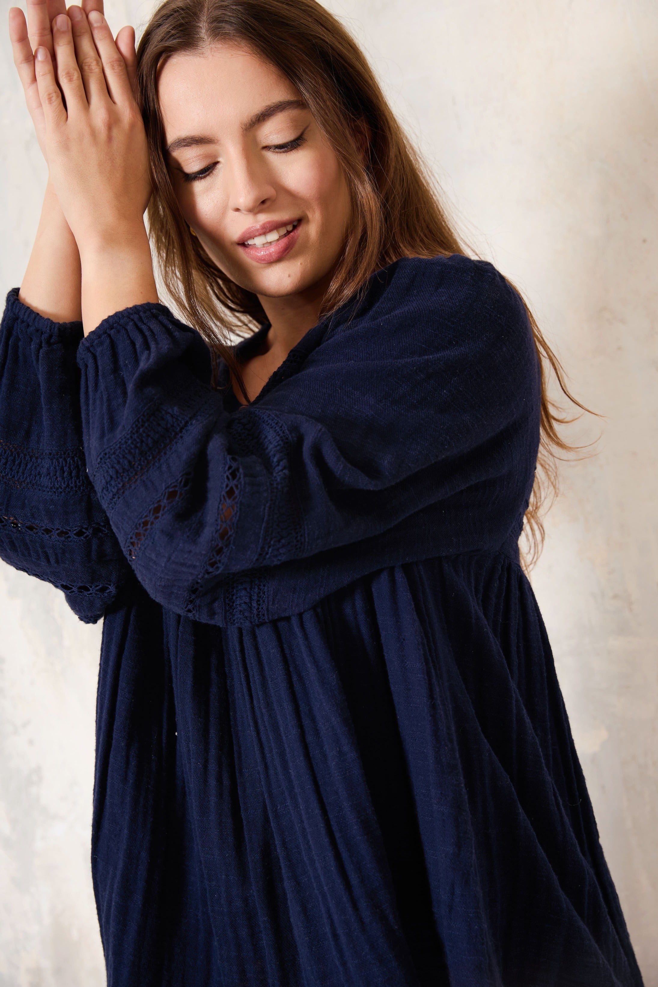 Chicosoleil Soni chemise bleu navy gaze coton