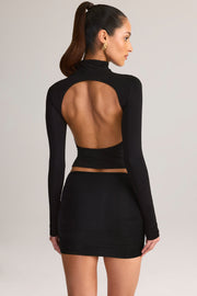 Oh Polly Cali 8640 mini jupe noire froncée modal