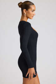 Oh Polly Luciana robe mini noire cœur manches longues