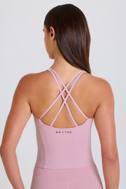 Oh Polly débardeur mauve dos croisé stretch long