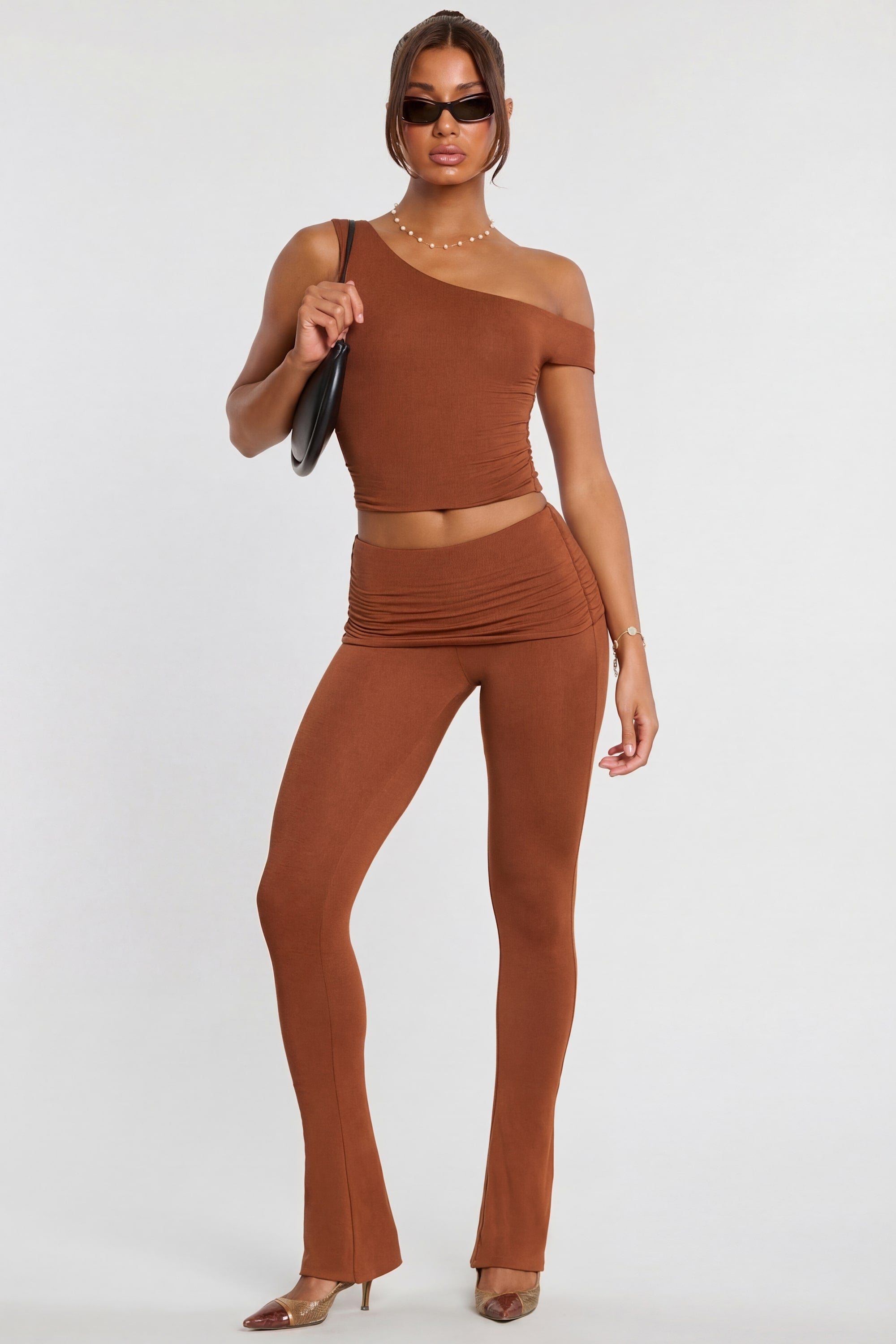 Oh Polly Trousers Mid Rise pantalon chestnut brown