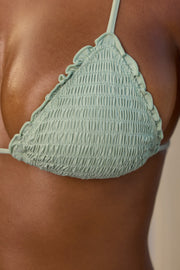 Oh Polly Swim Haut de bikini triangle sauge froissé
