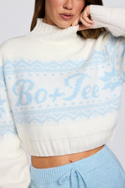 Oh Polly Knitwear BT1963 pull cropped ivoire jacquard laine