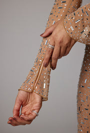 Oh Polly Embellished Isabeau 8307 robe longue amande strass