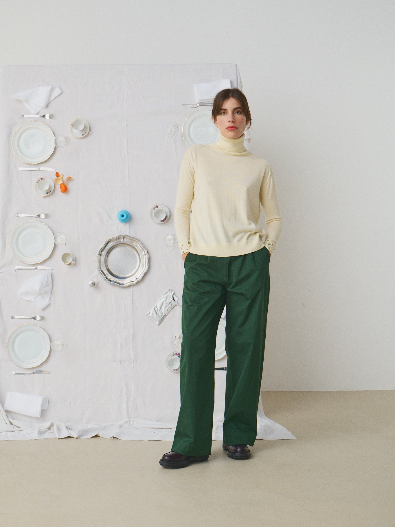 Mii Mii à table Miti Les Unis pantalon velours bordeaux