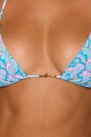 Oh Polly Swim Comino haut bikini triangle pastel multi imprimé