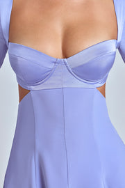 Oh Polly Leotine 8078 mini robe bleu lavande georgette