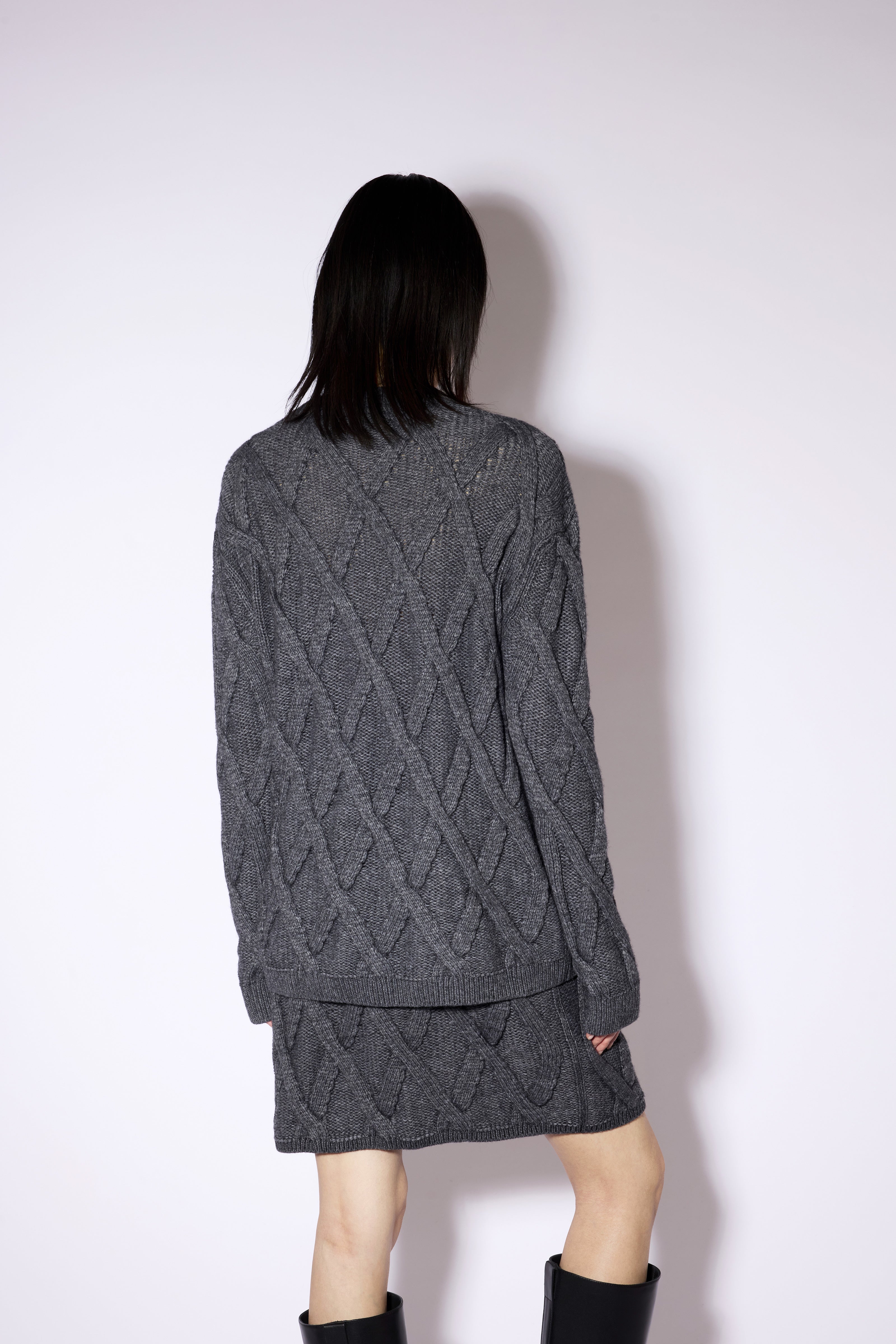 Liviana Conti Ruby pull maille anthracite gris chiné