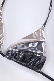Oh Polly Swim Haut Bikini Caleta Silver Chrome Triangle