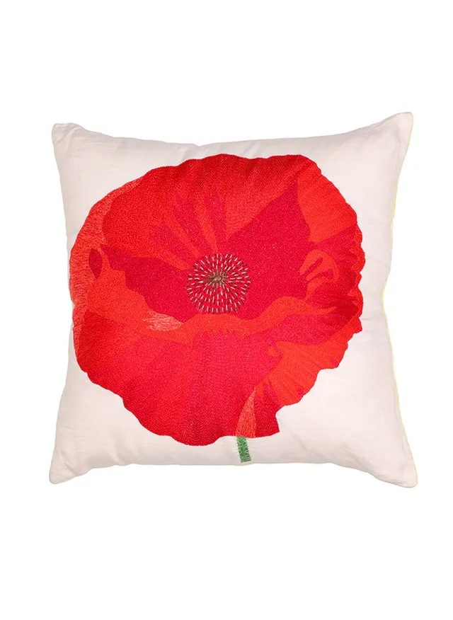 Les iconiques Le Coquelicot housse coussin lin 45x45cm
