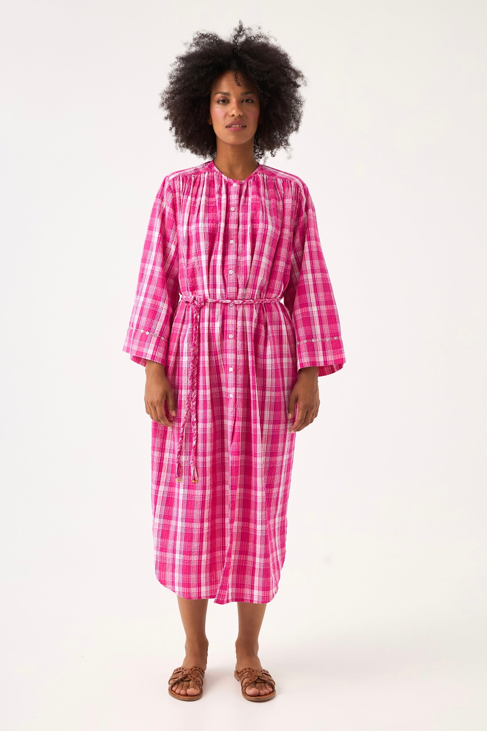 ChicoSoleil Magnolia robe longue coton candy check