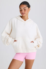Oh Polly Bo+Tee BT1607 sweat capuche blanc oversize coton