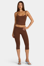 Oh Polly Marlie legging capri marron modal taille basse