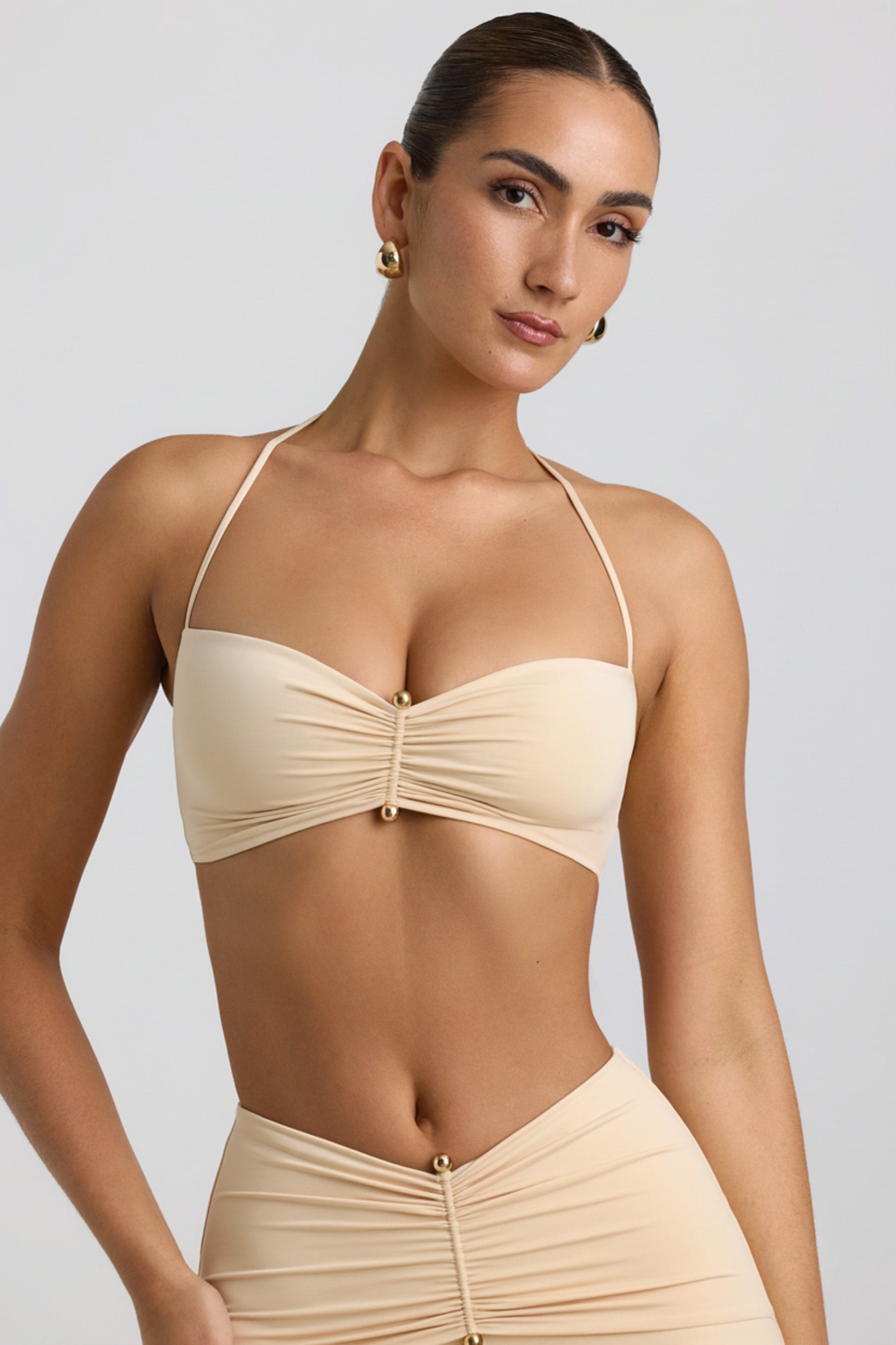 Oh Polly Jerika bralette halterneck crème jersey 6 cm