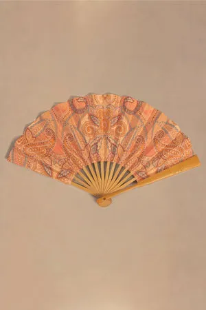 Oh Polly Elaraine éventail pliable paisley bois