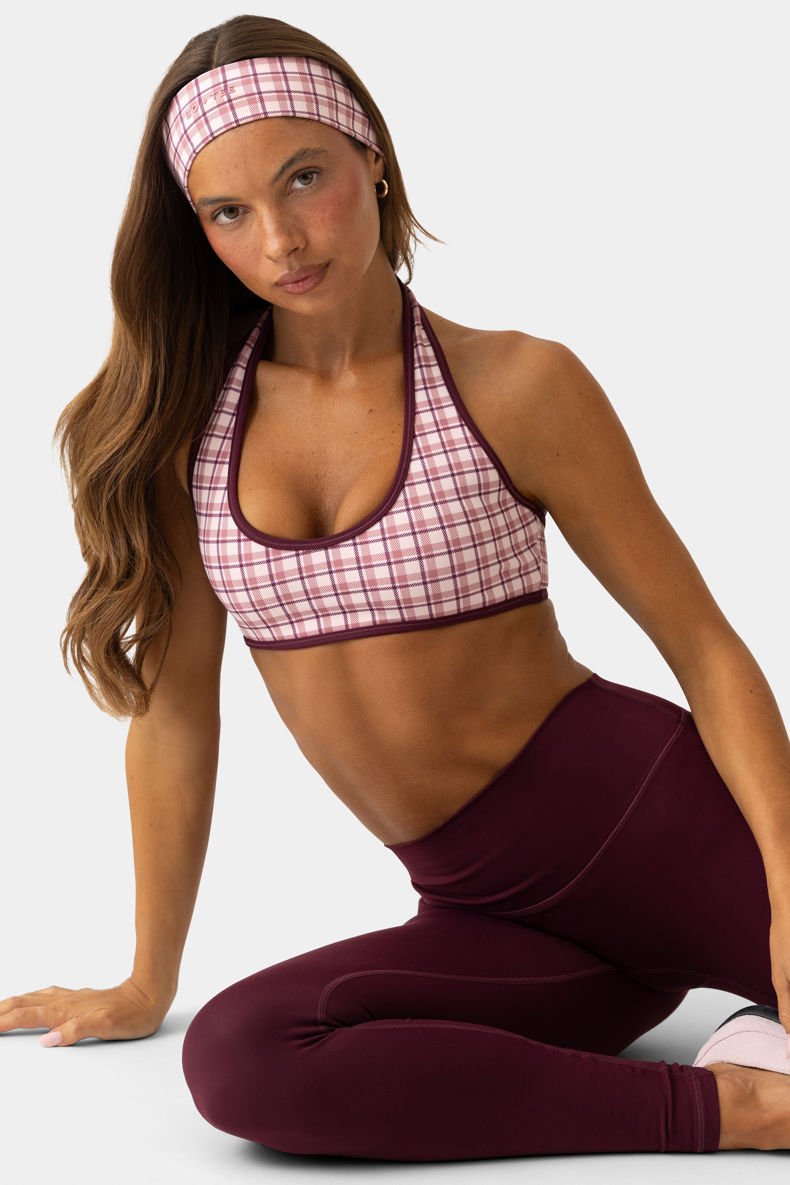 Oh Polly Bo+Tee brassière sport réversible berry plaid