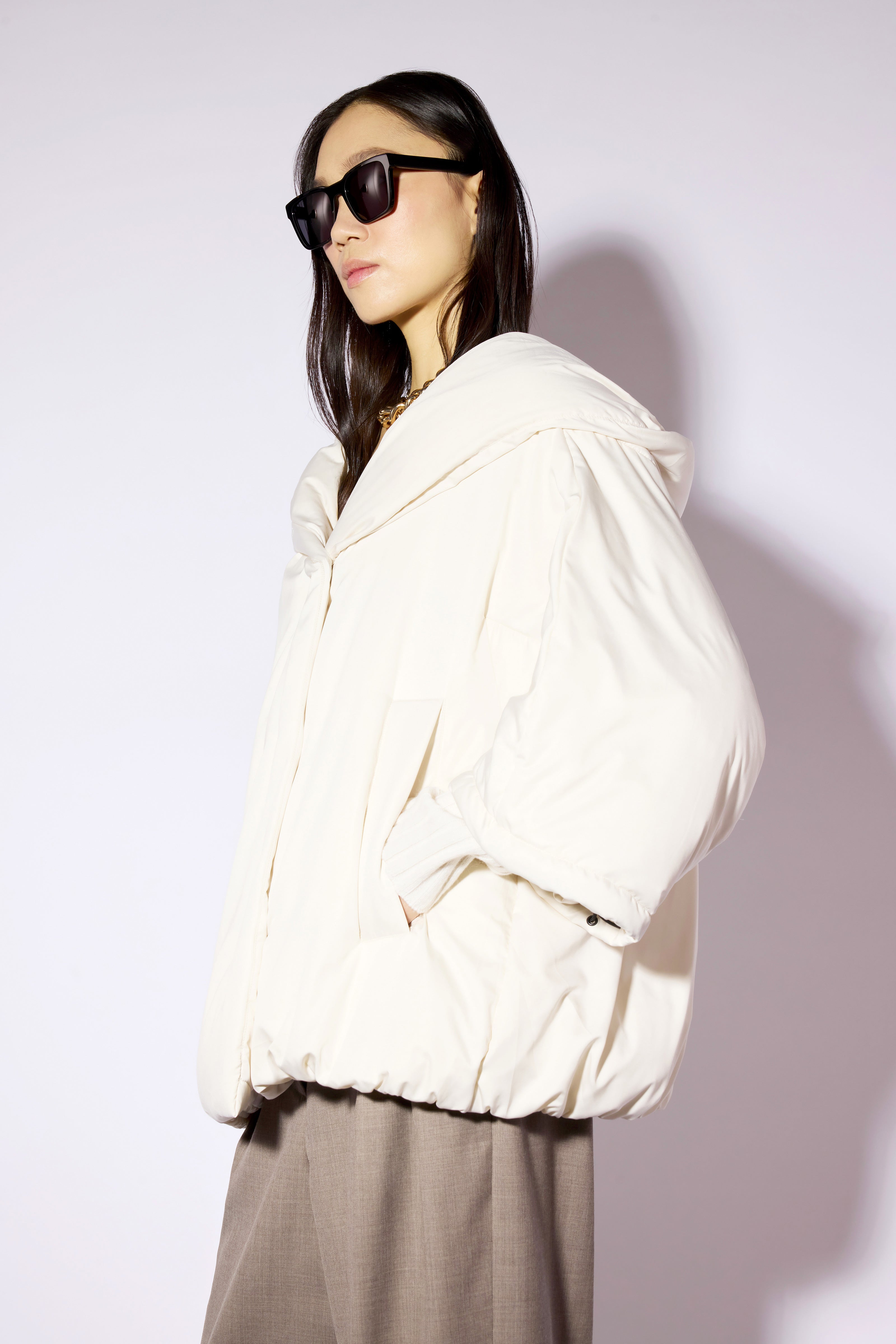 Liviana Conti Peter doudoune cape satin noir taille M