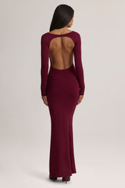 Oh Polly Regine robe longue bordeaux modal dos nu