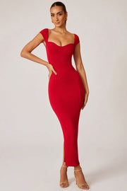 Oh Polly Dolcezza 5849 robe longue rouge modal moulante