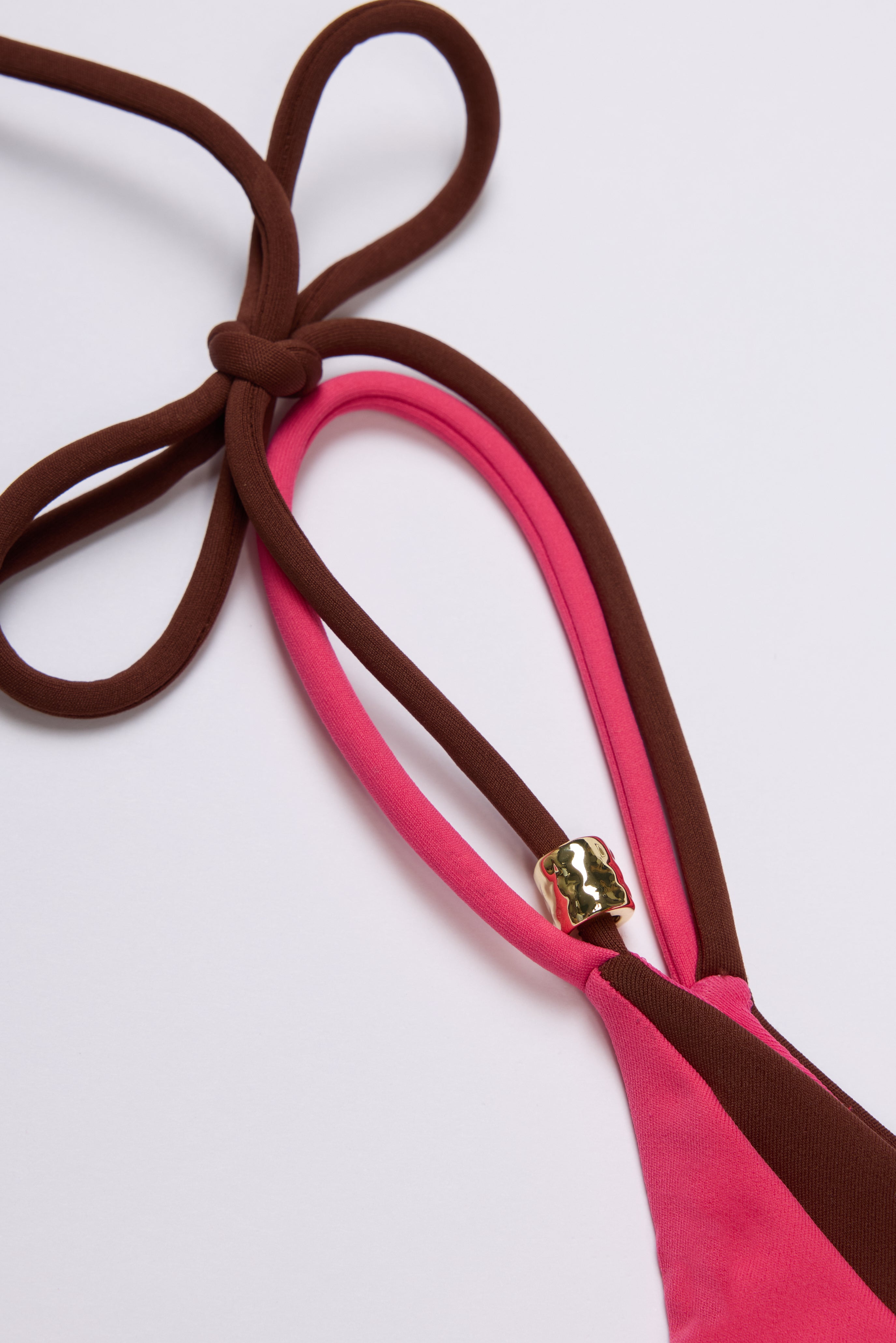 Oh Polly Simra bas bikini string rose Pink Contrast noué doublé