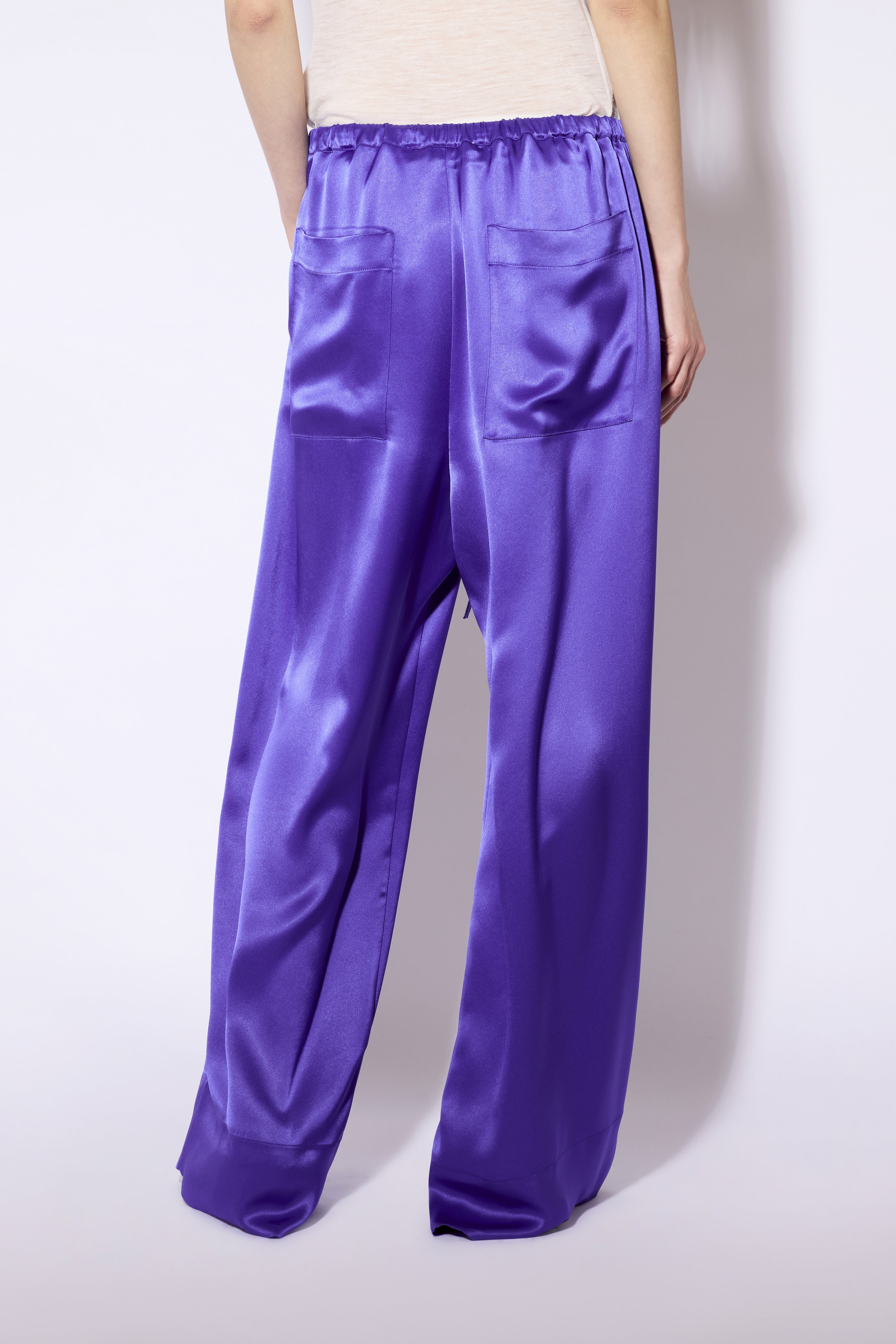 Liviana Conti Grayson pantalon palazzo bluette satin