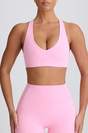 Oh Polly Bo+Tee BT2094 brassière sport rose col V stretch