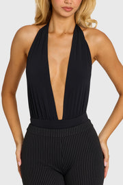Oh Polly Bertie body noir licou plongeant doublé