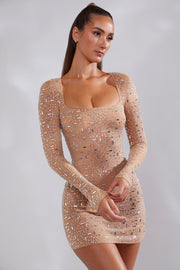 Oh Polly Zeta 7964 mini robe strass miel