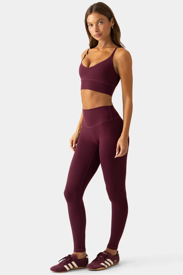 Oh Polly Bo+Tee Soft Active Legging Long Prune taille haute
