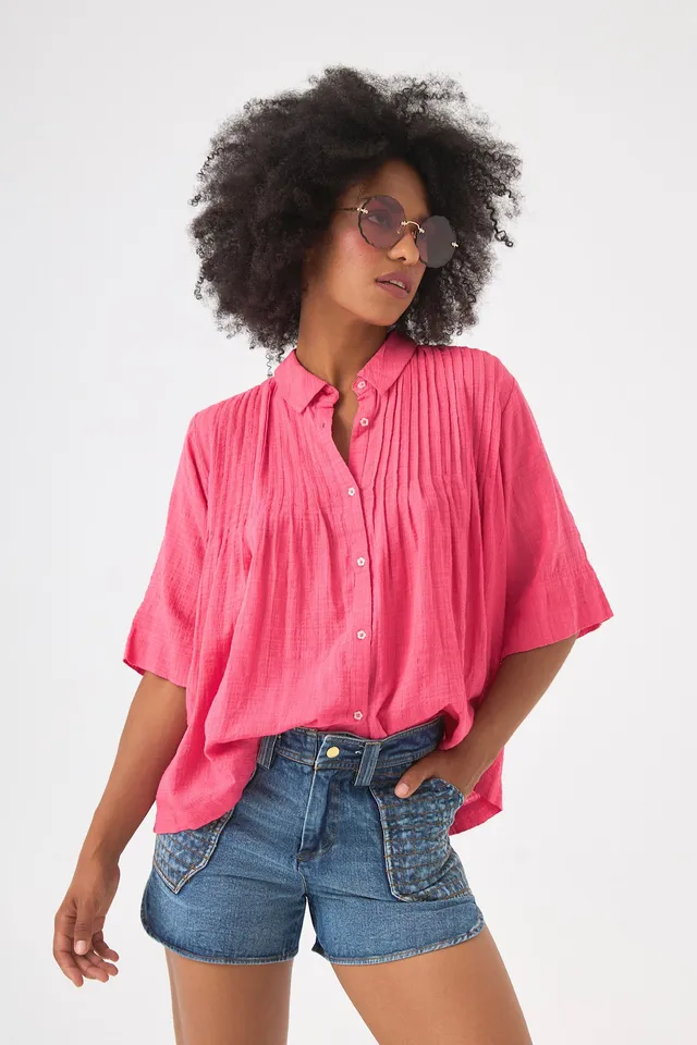 Chicosoleil Rusty blouse rose fuchsia coton viscose