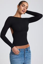 Oh Polly Elli top noir col haut dos nu modal