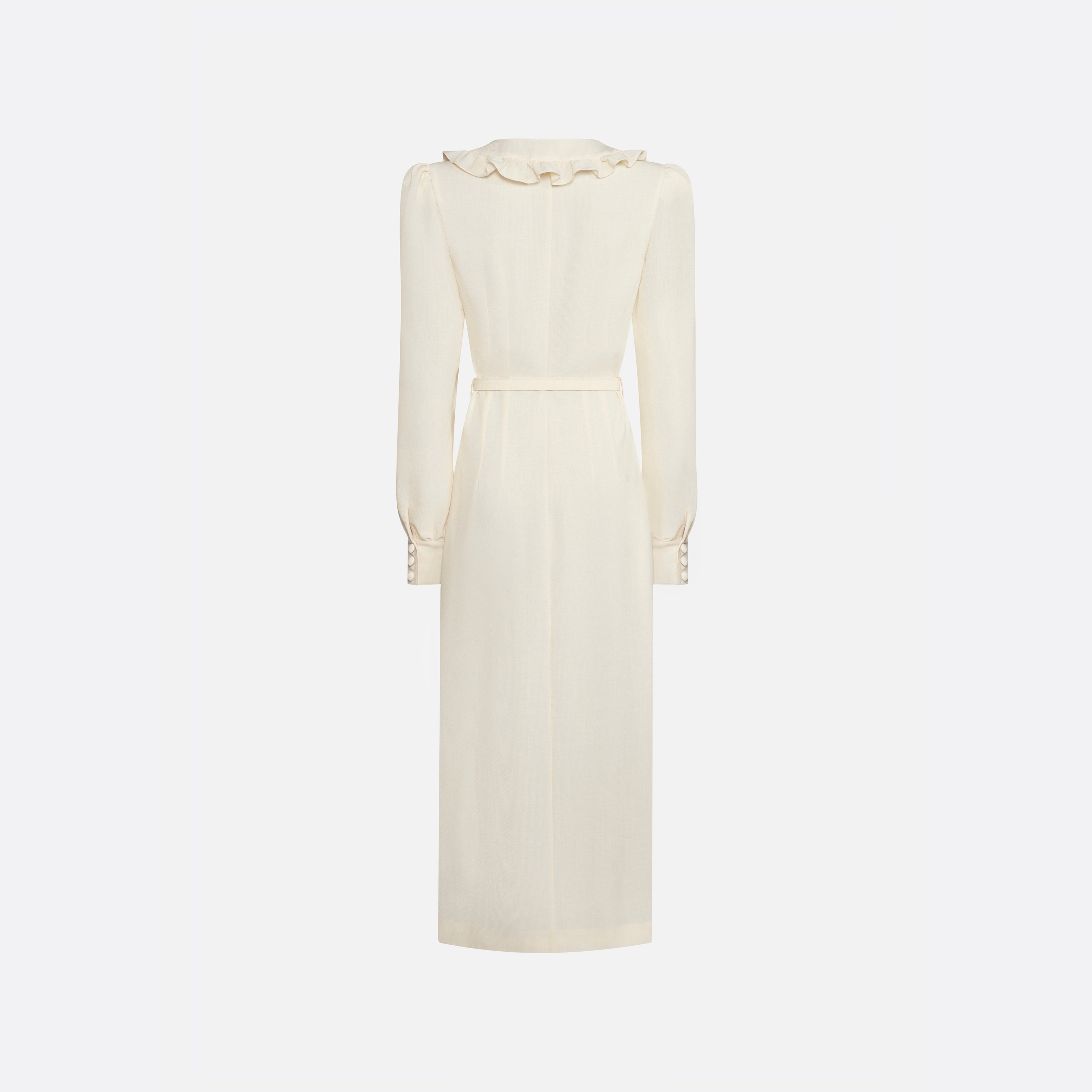 Alessandra Rich Dresses Light Wool Robe midi vanilla col V
