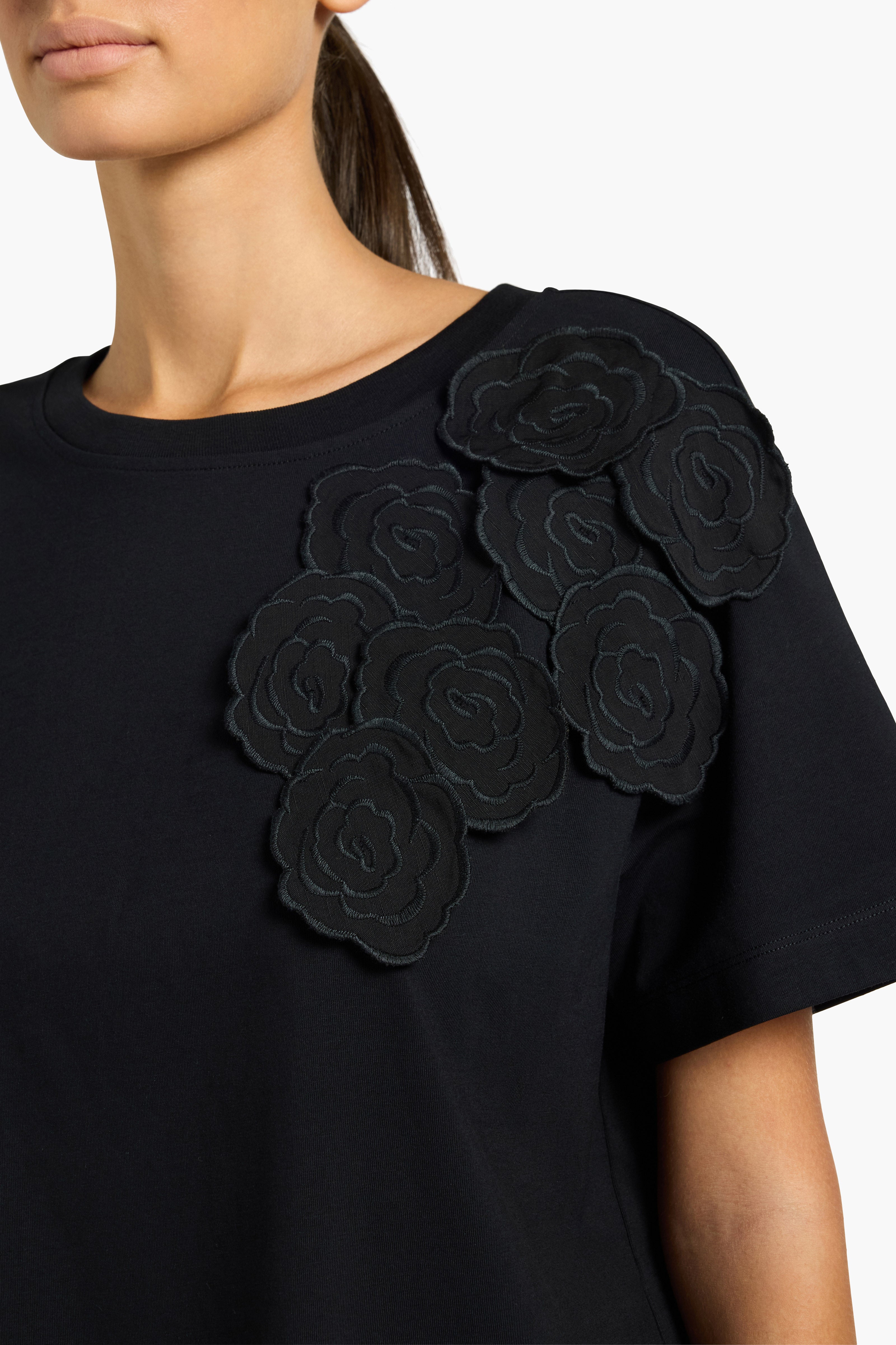 Liviana Conti Chad t-shirt coton noir brodé