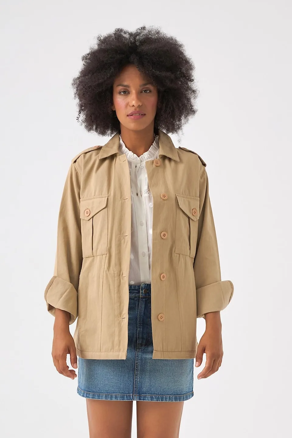 Chicosoleil Nova veste beige sable coton XS-XL