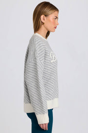 Oh Polly Pull Logo Oversize Ice Maille Lourde Chaude