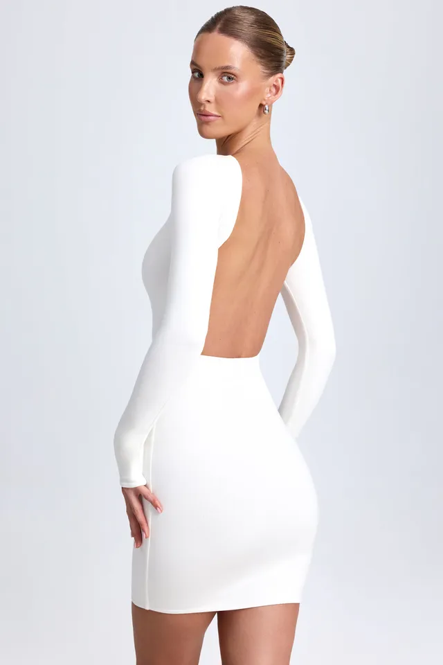 Oh Polly Lyla robe mini blanche dos nu modal