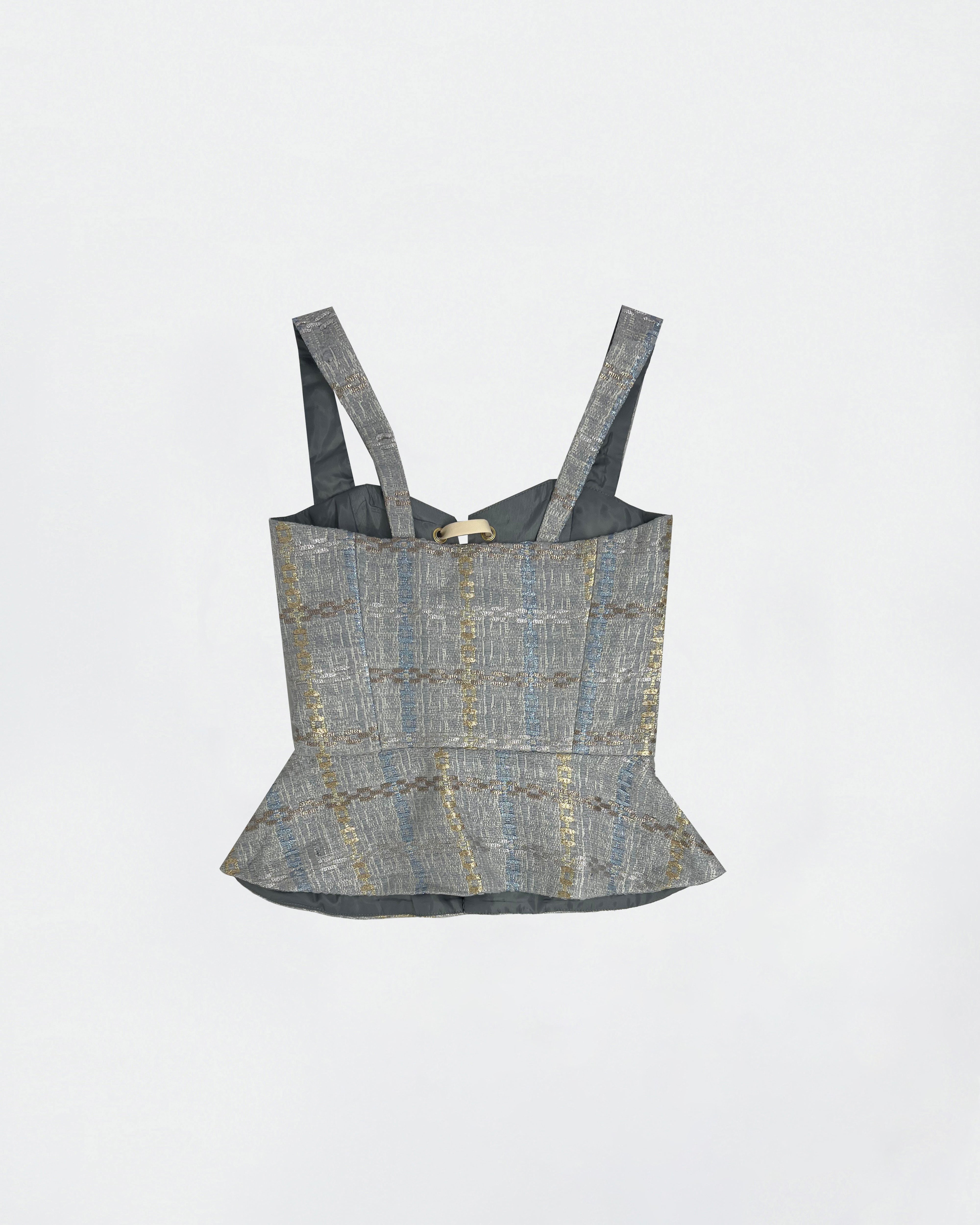 The Ethiquette Margaux corset tweed Atlantis XS
