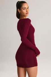 Oh Polly Eska 15460 robe bodycon bordeaux modal mini