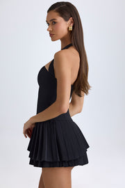 Oh Polly Rosaria 12395 mini robe licou noire plissée