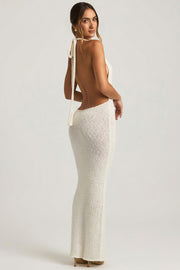 Oh Polly Mirri 14471 robe longue blanche bouclé licou