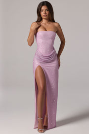 Oh Polly Embellished La Rochette robe maxi lavande strass
