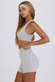 Oh Polly Bo+Tee BT2089 mini short gris marl stretch
