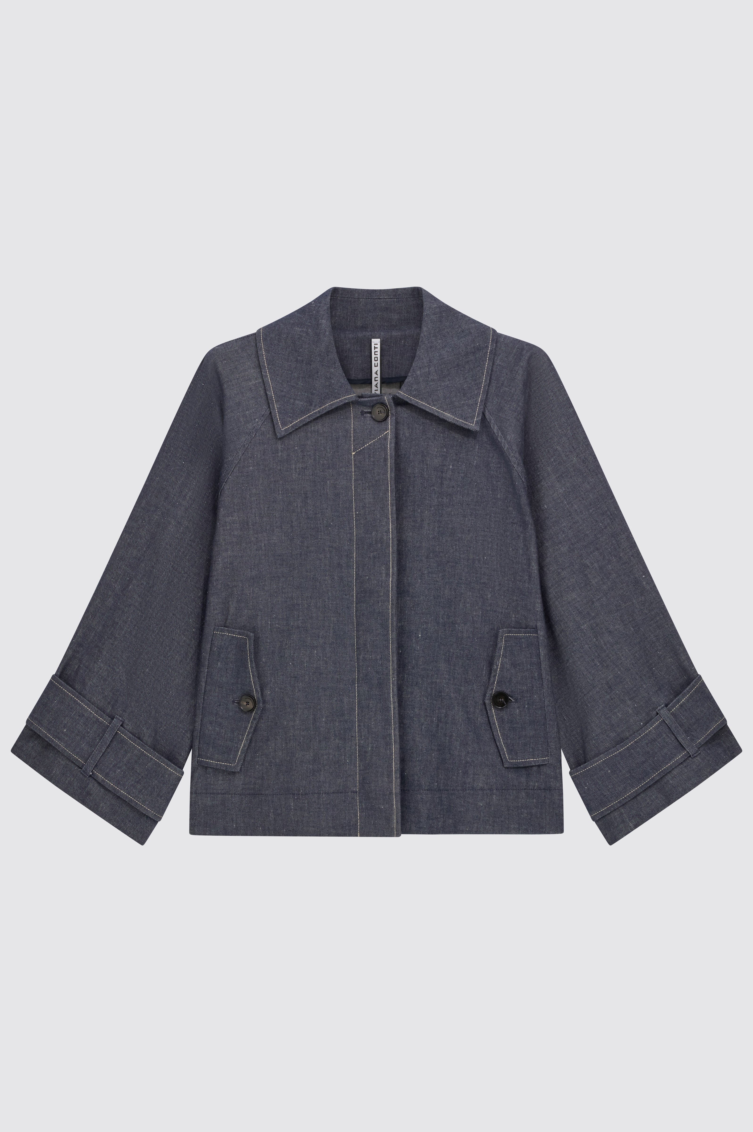 Liviana Conti Waylen veste jean blue denim chambray coton